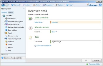 Solution for VMware, Acronis Backup and Recovery and DSS V6
