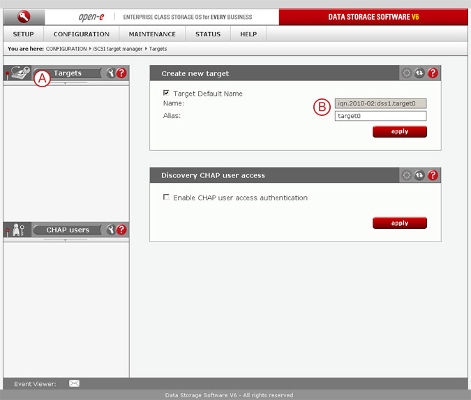 Connect to a DSS V6 iSCSI Target volume from a MS Windows - Configure the DSS V6 - pic 5