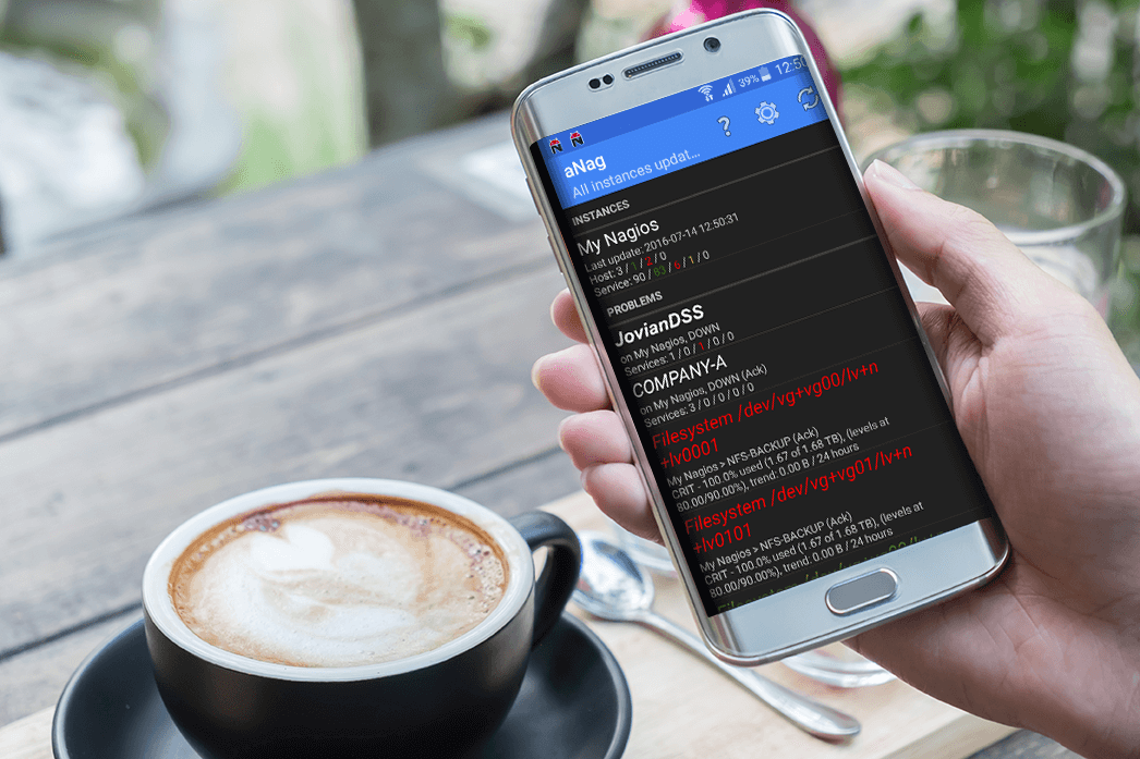 aNag Nagios client for Android devices