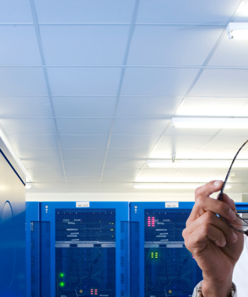 data storage protection expert in a server room powered up by Open-E JovianDSS