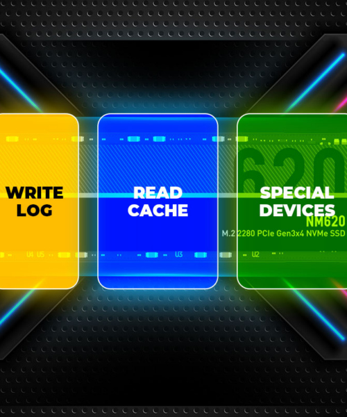 NVMe Partitions for Write Log, Read Cache, Secial Devices with article title underneath