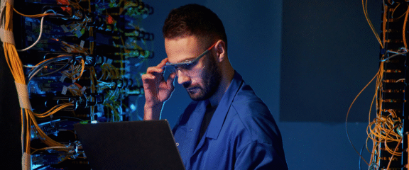 IT specialist setting up a backup system based on Open-E JovianDSS