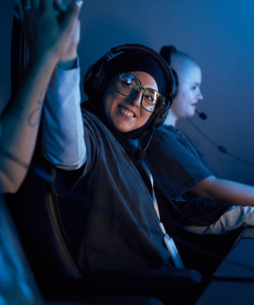 People playing online games