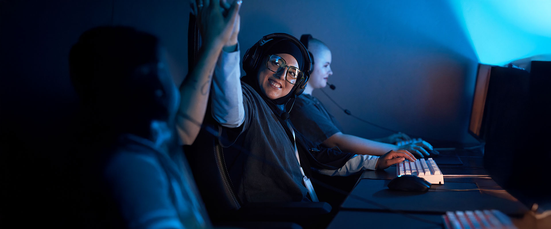 People playing online games