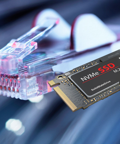NVMe drive, fibre channel, ethernet