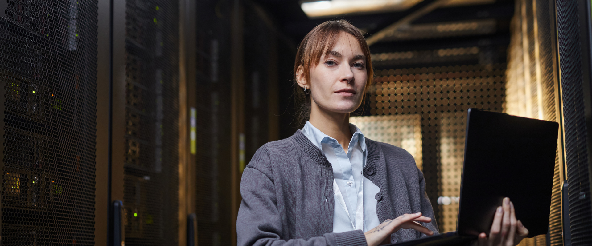 IT administrator in a server room