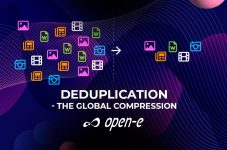 Duplicated files on the left and the deduplicated files on the right after using Open-E JovianDSS system