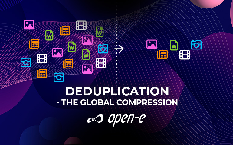 Duplicated files on the left and the deduplicated files on the right after using Open-E JovianDSS system