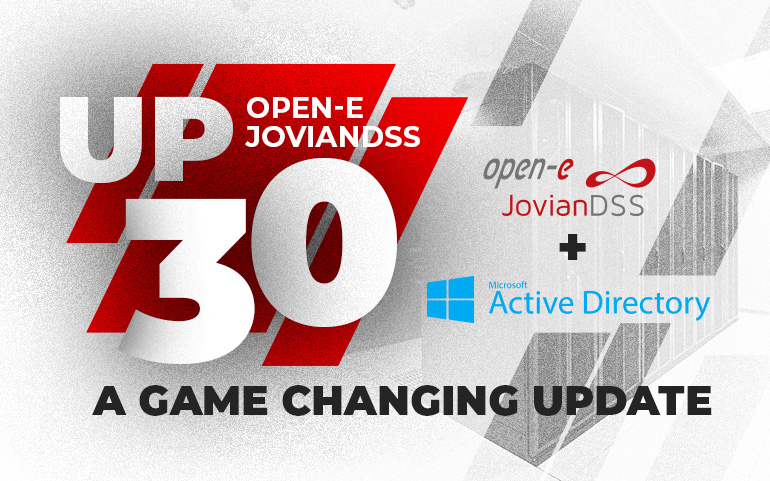 Open-E JovianDSS Up30 Features - Active Directory main title graphic