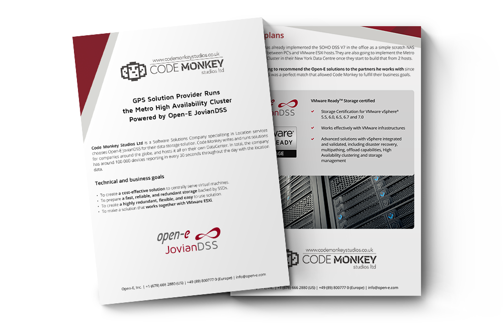 GPS Solution provider runs the Metro High Availability Cluster powered by Open-E JovianDSS