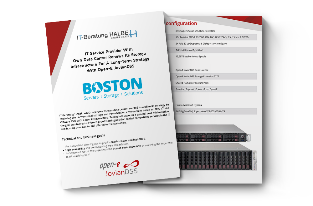 IT Service Provider With Own Data Center Renews Its Storage Infrastructure For A Long-Term Strategy With Open-E JovianDSS