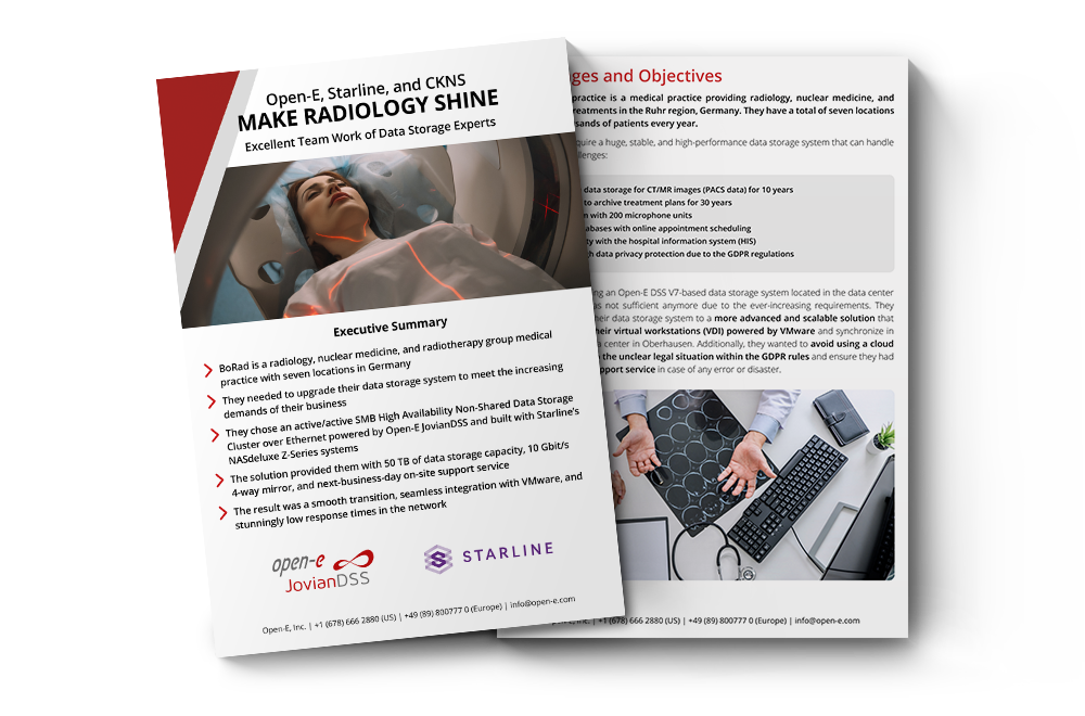 Open-E, Starline, and CKNS MAKE RADIOLOGY SHINE - Excellent Team Work of Data Storage Experts