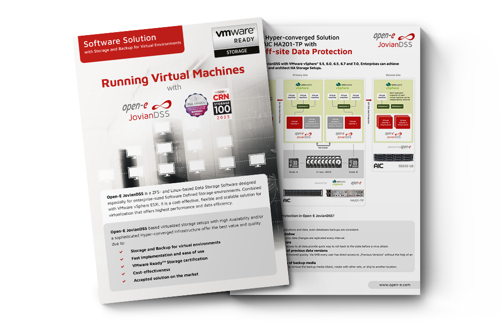 Open-E Software Solution with Storage and Backup for Virtual Environments