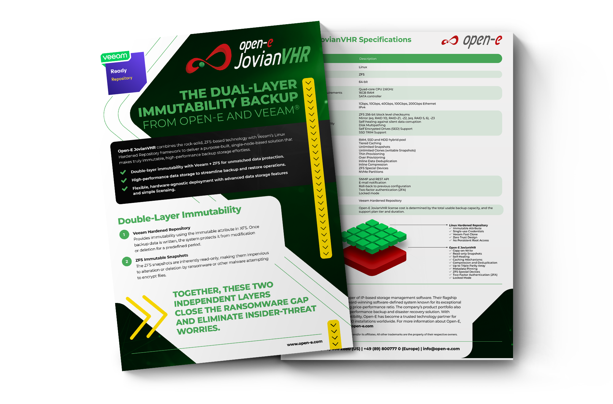 Open-E JovianVHR Data Sheet | Immutable Data Storage Solution