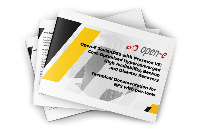 MOCKUP Open-E JovianDSS with Proxmox VE - High Availability Cluster with Backup and Disaster Recovery ver. 1.02.png