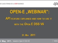 API feature explained and how to use it with the Open E DSS V6