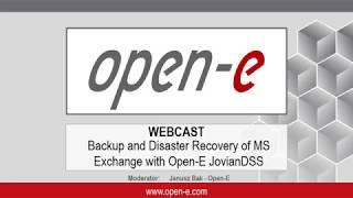 Backup and Disaster Recovery of MS Exchange with Open-E JovianDSS