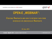 Creating Snapshots and how to retrieve data from scheduled or unscheduled Snapshots