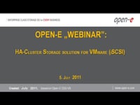 HA-Cluster Storage solution for VMware (iSCSI)