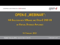HA Solution with VMware and Open-E DSS V6 as Virtual Storage Appliance