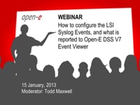 How to configure LSI Syslog events and what is reported to Open-E DSS V7 event viewer