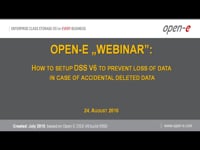 How to setup DSS V6 to prevent loss of data in case of accidentally deleted data