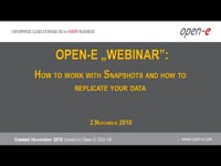 How to work with Snapshots and how to replicate your data