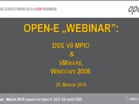 Open-E DSS V6 AutoFailover with VMware 4.0 - Webcast