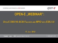 Open-E DSS V6 iSCSI-Failover and MPIO with ESXi 5,0
