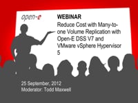 Reduce Cost with Many-to-one Volume Replication with Open-E DSS V7 and VMware vSphere Hypervisor 5 (free version)