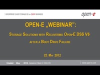 Solutions with Recovering Open-E DSS V6 after a Boot Drive Failure