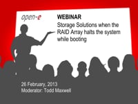 Storage Solutions when the RAID Array halts the system while booting