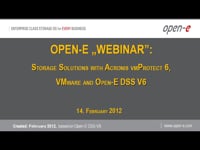 Storage Solutions with Acronis vmProtect 6, VMware and Open-E DSS V6