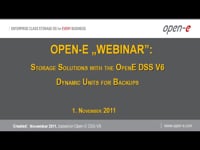 Storage Solutions with the Open-E DSS V6 Dynamic Units for Backups