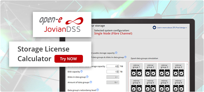 Open-E jovianDSS Storage License Calculator