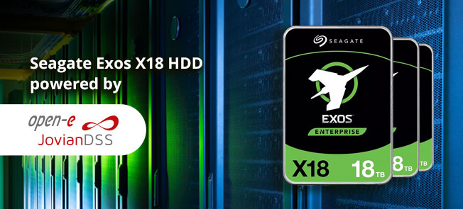 Seagate Exos X18 HDD Certified with Open-E JovianDSS