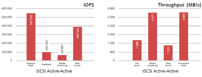  N-TEC rapidNAS JSS424 IOPS & Throughput graph