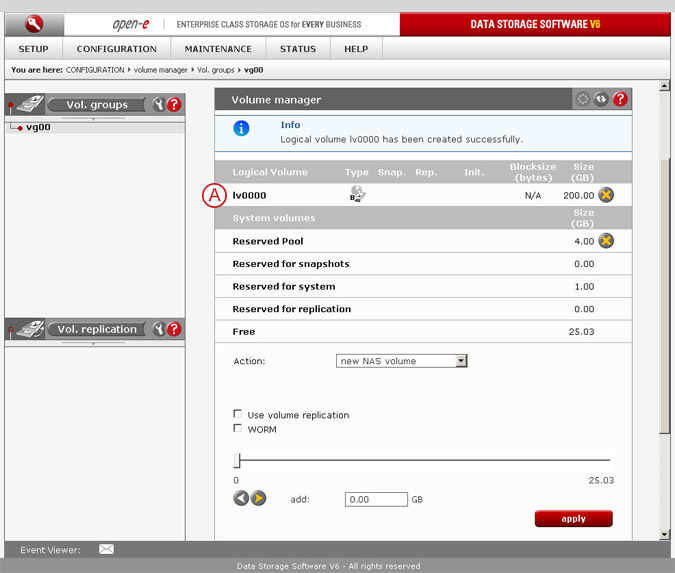 Connect to a DSS V6 iSCSI Target volume from a MS Windows - Configure the DSS V6 - pic 4