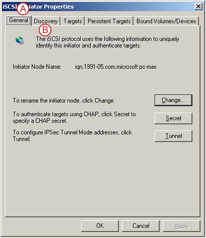 Connect to a DSS V6 iSCSI Target volume from a MS Windows - Configure iSCSI Target Properties - pic 8