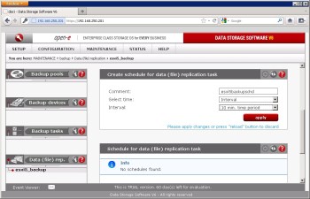 Asynchronous volume replication of VMware Virtual Machines with DSS and Acronis Backup and Recovery software Solution for VMware, Acronis Backup and Recovery and DSS V6