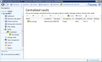 Asynchronous volume replication of VMware Virtual Machines with DSS and Acronis Backup and Recovery software Solution for VMware, Acronis Backup and Recovery and DSS V6