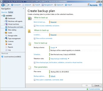 Asynchronous volume replication of VMware Virtual Machines with DSS and Acronis Backup and Recovery software Solution for VMware, Acronis Backup and Recovery and DSS V6