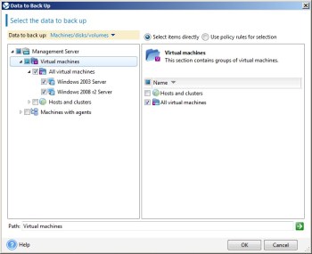 Asynchronous volume replication of VMware Virtual Machines with DSS and Acronis Backup and Recovery software Solution for VMware, Acronis Backup and Recovery and DSS V6