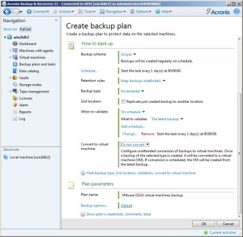 Asynchronous volume replication of VMware Virtual Machines with DSS and Acronis Backup and Recovery software Solution for VMware, Acronis Backup and Recovery and DSS V6