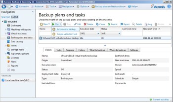 Asynchronous volume replication of VMware Virtual Machines with DSS and Acronis Backup and Recovery software Solution for VMware, Acronis Backup and Recovery and DSS V6