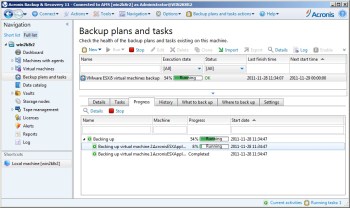 Asynchronous volume replication of VMware Virtual Machines with DSS and Acronis Backup and Recovery software Solution for VMware, Acronis Backup and Recovery and DSS V6
