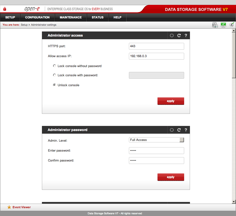 DSS V7 - System Management - screen 01