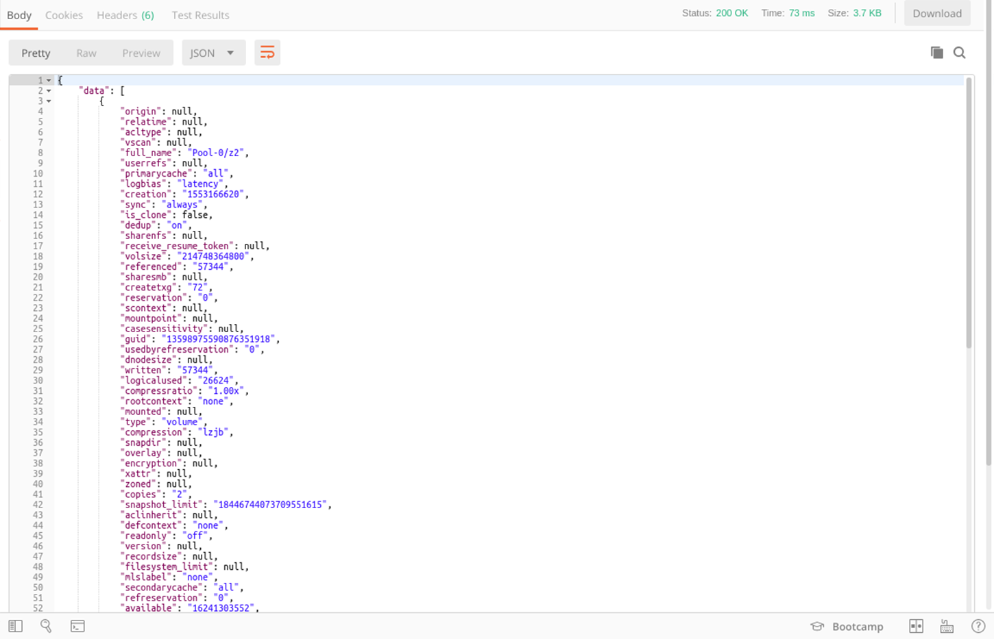 Open-E JovianDSS Screenshots Postman Zvols